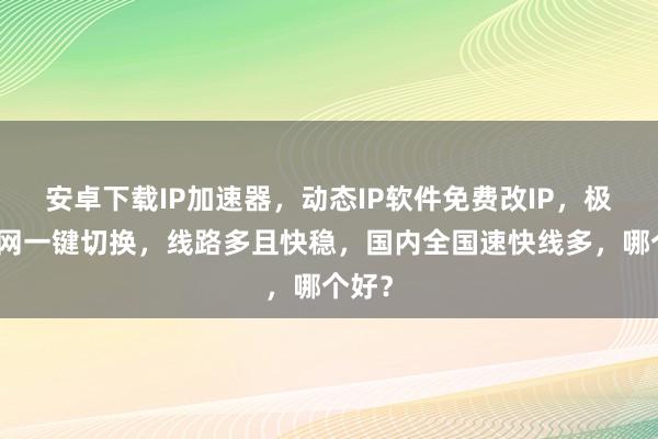 安卓下载IP加速器，动态IP软件免费改IP，极速换网一键切换，线路多且快稳，国内全国速快线多，哪个好？