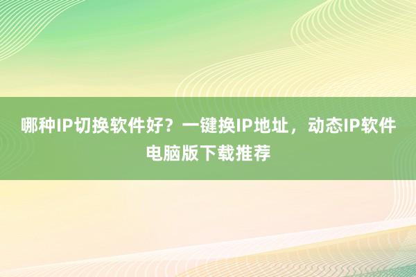 哪种IP切换软件好？一键换IP地址，动态IP软件电脑版下载推荐