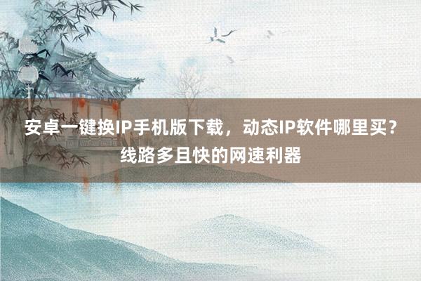 安卓一键换IP手机版下载，动态IP软件哪里买？线路多且快的网速利器