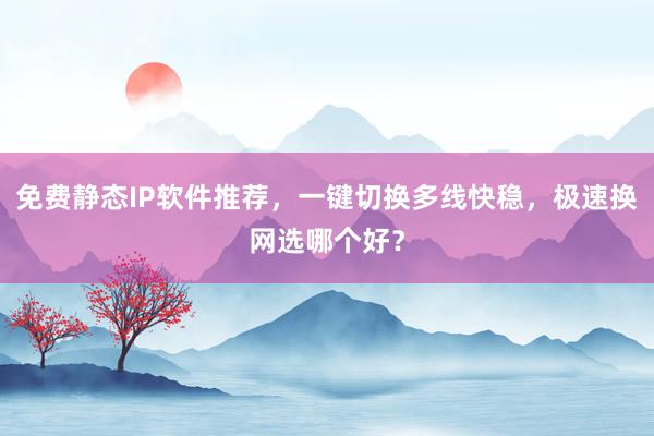 免费静态IP软件推荐，一键切换多线快稳，极速换网选哪个好？