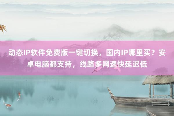 动态IP软件免费版一键切换，国内IP哪里买？安卓电脑都支持，线路多网速快延迟低