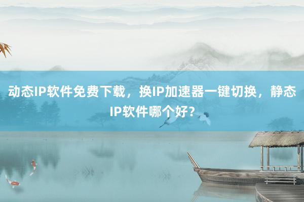 动态IP软件免费下载，换IP加速器一键切换，静态IP软件哪个好？