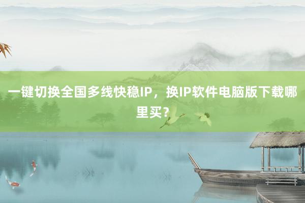 一键切换全国多线快稳IP，换IP软件电脑版下载哪里买？