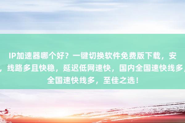 IP加速器哪个好？一键切换软件免费版下载，安卓电脑通用，线路多且快稳，延迟低网速快，国内全国速快线多，至佳之选！