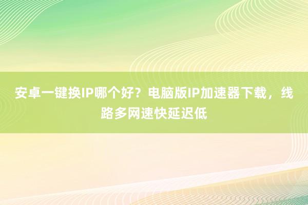 安卓一键换IP哪个好？电脑版IP加速器下载，线路多网速快延迟低