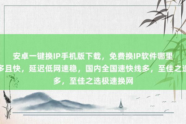 安卓一键换IP手机版下载，免费换IP软件哪里买？线路多且快，延迟低网速稳，国内全国速快线多，至佳之选极速换网