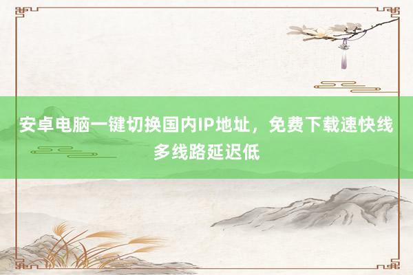 安卓电脑一键切换国内IP地址，免费下载速快线多线路延迟低