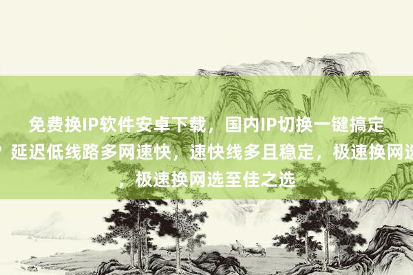 免费换IP软件安卓下载，国内IP切换一键搞定，哪个好？延迟低线路多网速快，速快线多且稳定，极速换网选至佳之选