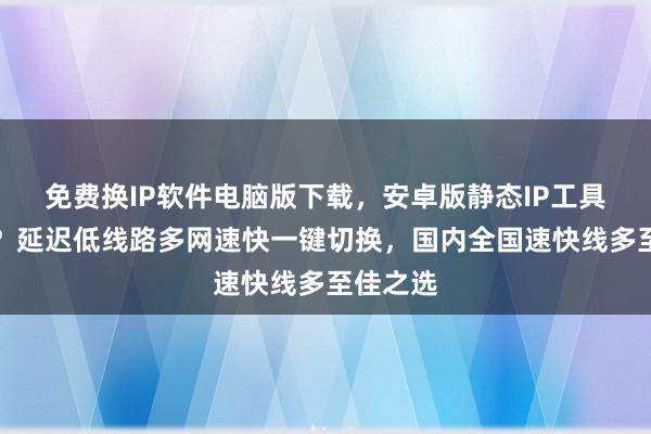 免费换IP软件电脑版下载，安卓版静态IP工具哪里买？延迟低线路多网速快一键切换，国内全国速快线多至佳之选