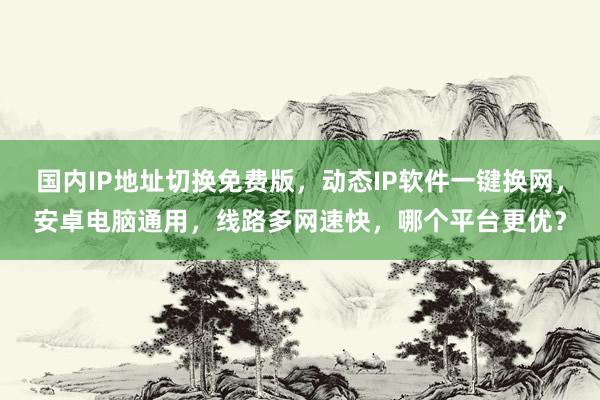 国内IP地址切换免费版，动态IP软件一键换网，安卓电脑通用，线路多网速快，哪个平台更优？