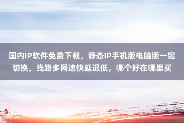 国内IP软件免费下载，静态IP手机版电脑版一键切换，线路多网速快延迟低，哪个好在哪里买