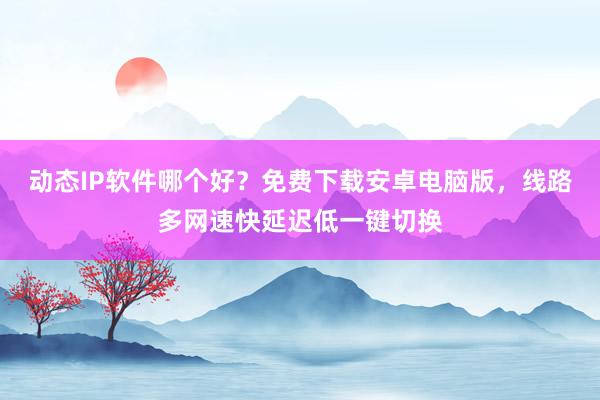 动态IP软件哪个好？免费下载安卓电脑版，线路多网速快延迟低一键切换