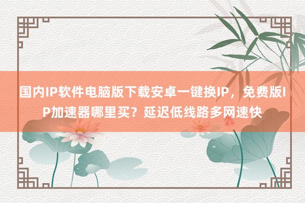 国内IP软件电脑版下载安卓一键换IP，免费版IP加速器哪里买？延迟低线路多网速快