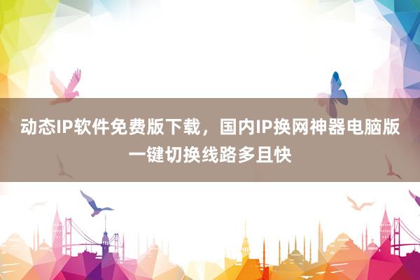 动态IP软件免费版下载，国内IP换网神器电脑版一键切换线路多且快
