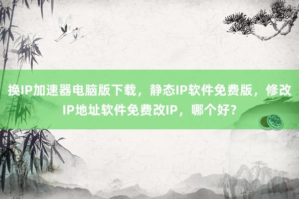 换IP加速器电脑版下载，静态IP软件免费版，修改IP地址软件免费改IP，哪个好？