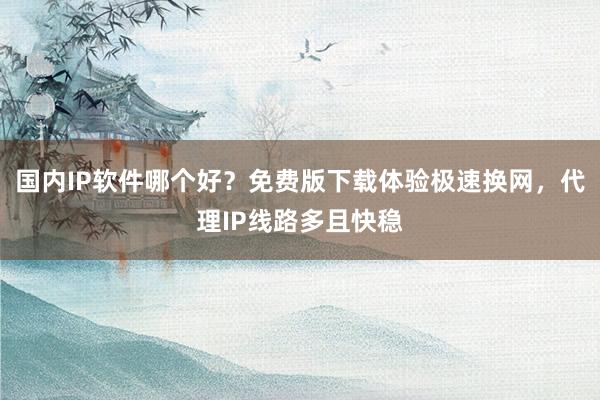 国内IP软件哪个好？免费版下载体验极速换网，代理IP线路多且快稳