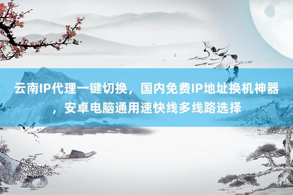 云南IP代理一键切换，国内免费IP地址换机神器，安卓电脑通用速快线多线路选择