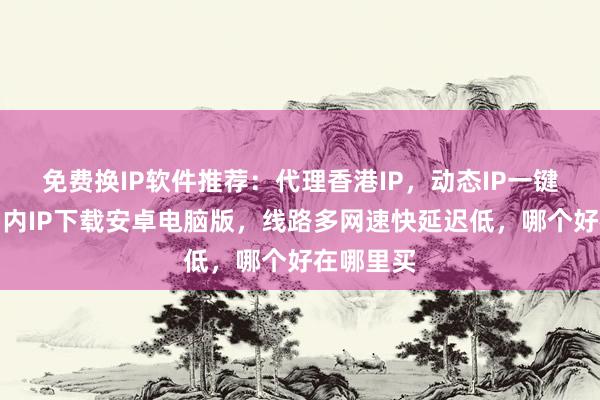免费换IP软件推荐：代理香港IP，动态IP一键切换，国内IP下载安卓电脑版，线路多网速快延迟低，哪个好在哪里买