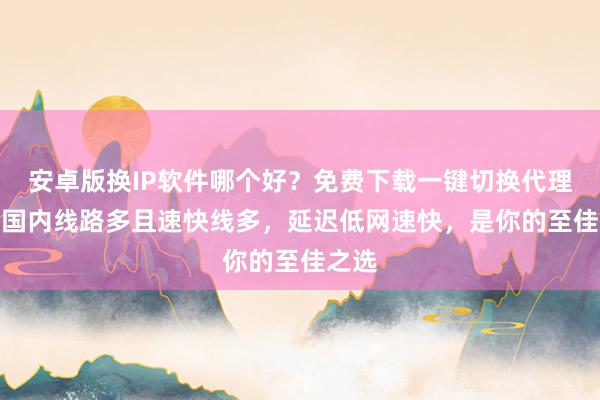 安卓版换IP软件哪个好？免费下载一键切换代理IP，国内线路多且速快线多，延迟低网速快，是你的至佳之选