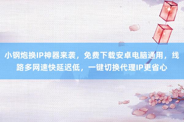 小钢炮换IP神器来袭，免费下载安卓电脑通用，线路多网速快延迟低，一键切换代理IP更省心