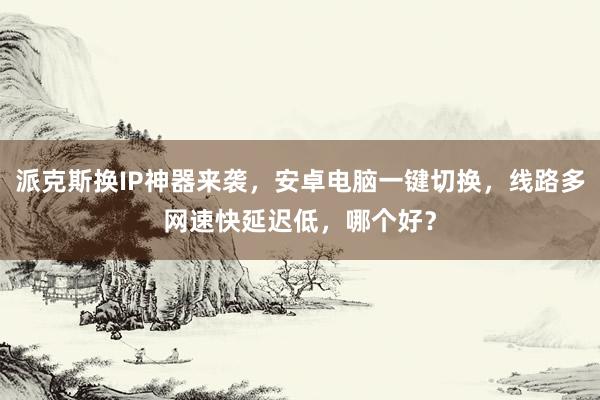 派克斯换IP神器来袭，安卓电脑一键切换，线路多网速快延迟低，哪个好？